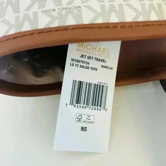 Michael Kors Purse & wallet Jet Set Travel Large Tote Shoulder Bag Vanilla - Picture 7 of 12